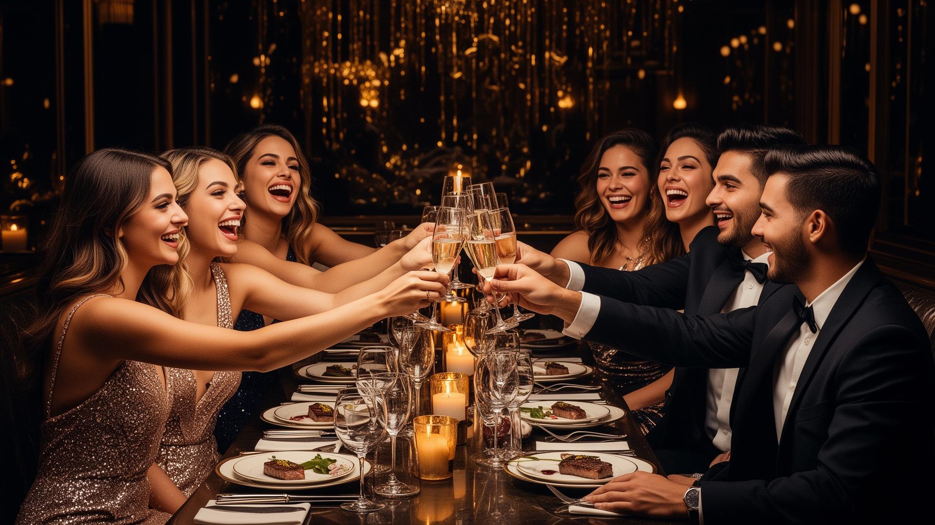 Friends celebrating